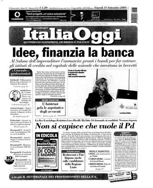 Italia oggi : quotidiano di economia finanza e politica